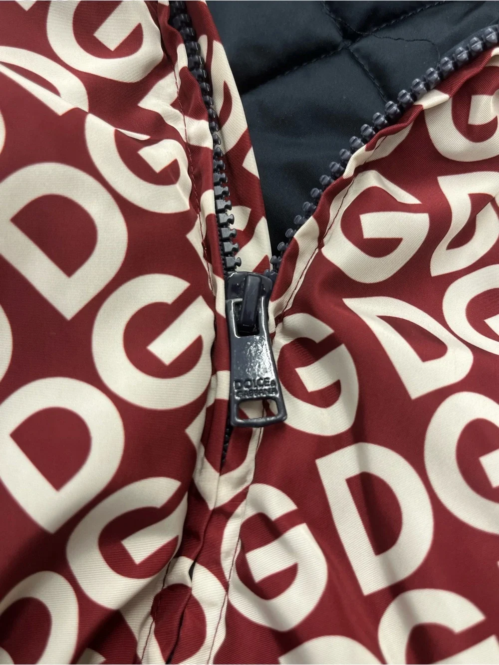 Dolce & Gabbana Burgundy Logo-Print Kids Puffer Jacket Boys Size 5
